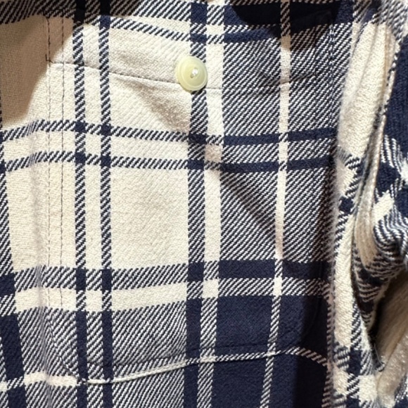 VINTAGE Polo By Ralph Lauren Western Plaid Blue and Cream Button Up Long Sleeve - Picture 7 of 7